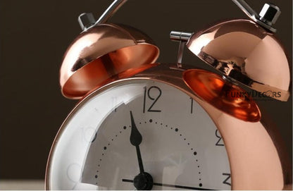 Rose Gold Royal Retro Style Alarm Kids Room Table Clock-Funkydecors Clocks