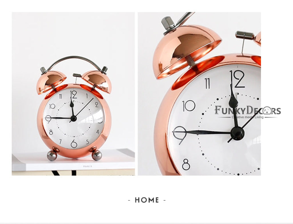 Rose Gold Royal Retro Style Alarm Kids Room Table Clock-Funkydecors Clocks