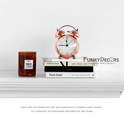 Rose Gold Royal Retro Style Alarm Kids Room Table Clock-Funkydecors Clocks