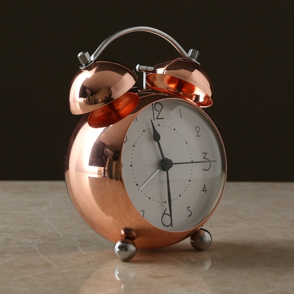 Rose Gold Royal Retro Style Alarm Kids Room Table Clock-Funkydecors Small Clocks