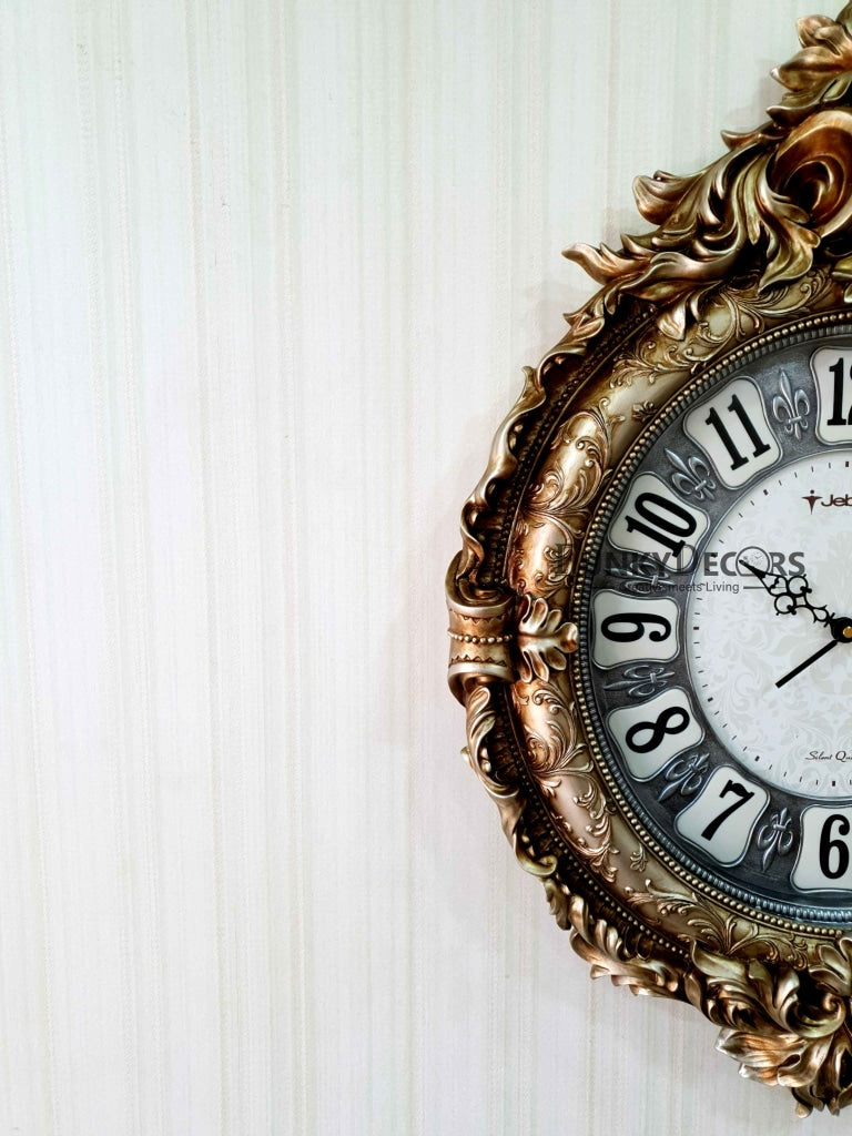 Rose Golden Designer Vintage Style Marble Wall Clock For Home Office Decor And Gifts 72 Cm Tall-