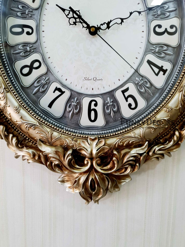 Rose Golden Designer Vintage Style Marble Wall Clock For Home Office Decor And Gifts 72 Cm Tall-