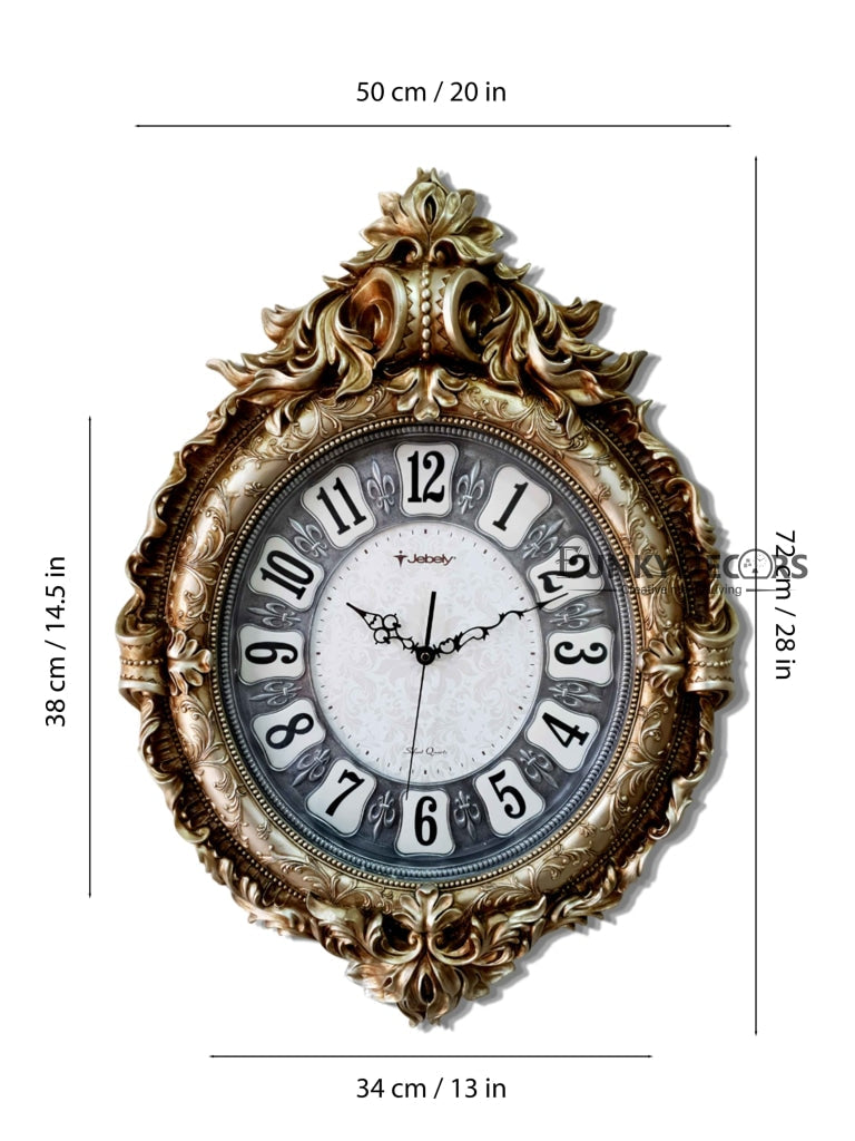 Rose Golden Designer Vintage Style Marble Wall Clock For Home Office Decor And Gifts 72 Cm Tall-