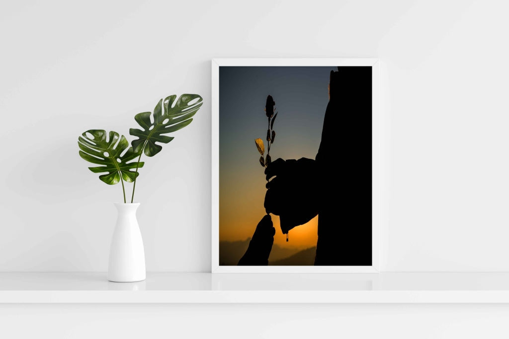 Rose - Love Art Frame For Wall Decor- Funkydecors Xs / White Posters Prints &amp; Visual Artwork