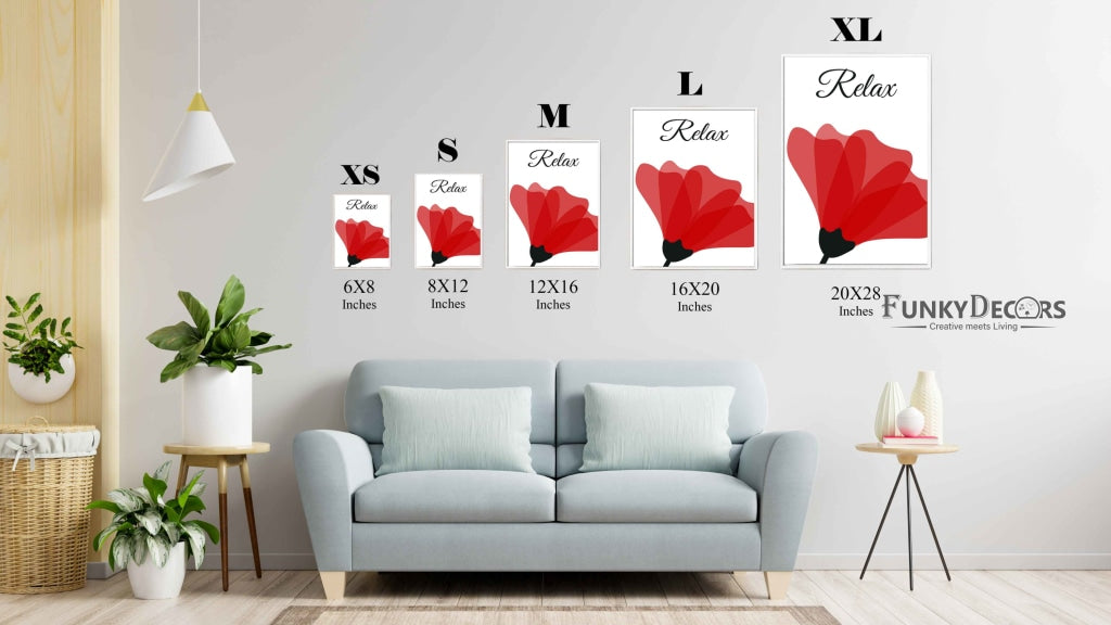 Ruby Red Floral Art Frame For Wall Decor- Funkydecors Posters Prints &amp; Visual Artwork