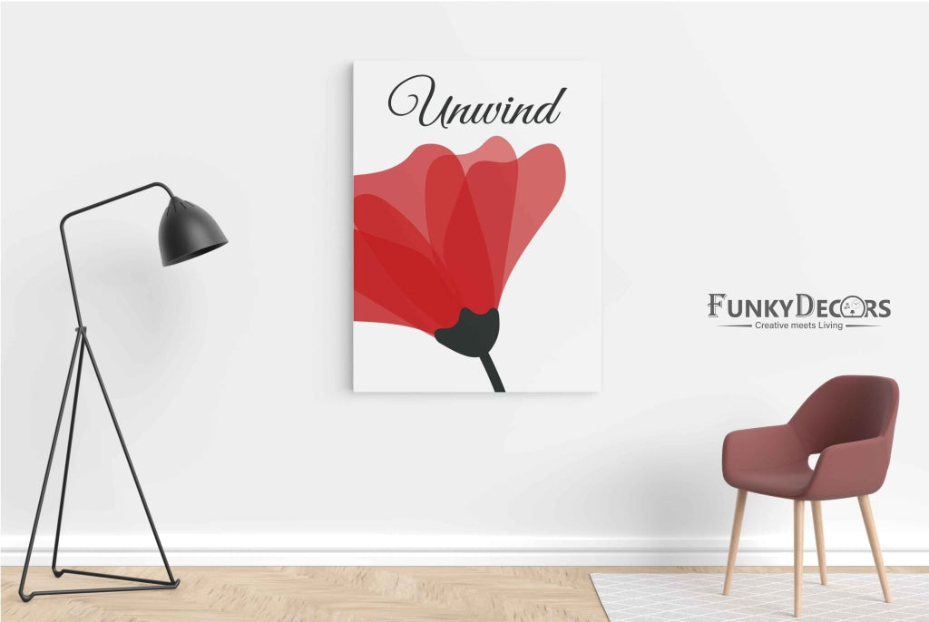 Ruby Red Floral Art Frame For Wall Decor- Funkydecors Posters Prints & Visual Artwork