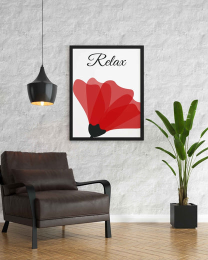 Ruby Red Floral Art Frame For Wall Decor- Funkydecors Xs / Black Posters Prints & Visual Artwork