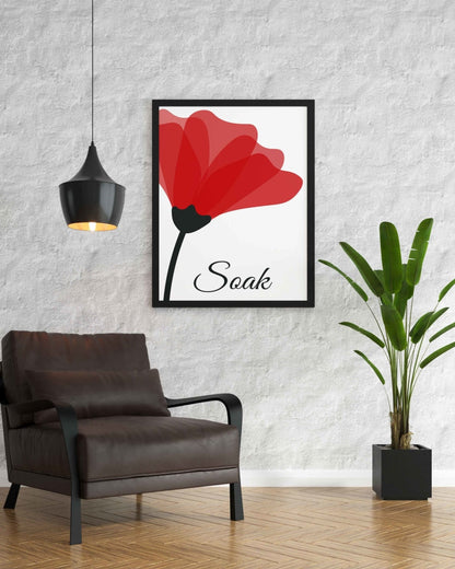 Ruby Red Floral Art Frame For Wall Decor- Funkydecors Xs / Black Posters Prints & Visual Artwork