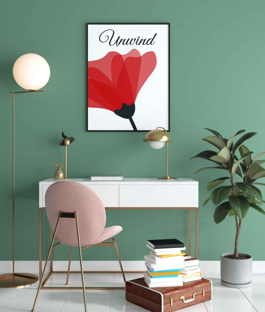 Ruby Red Floral Art Frame For Wall Decor- Funkydecors Xs / Black Posters Prints & Visual Artwork