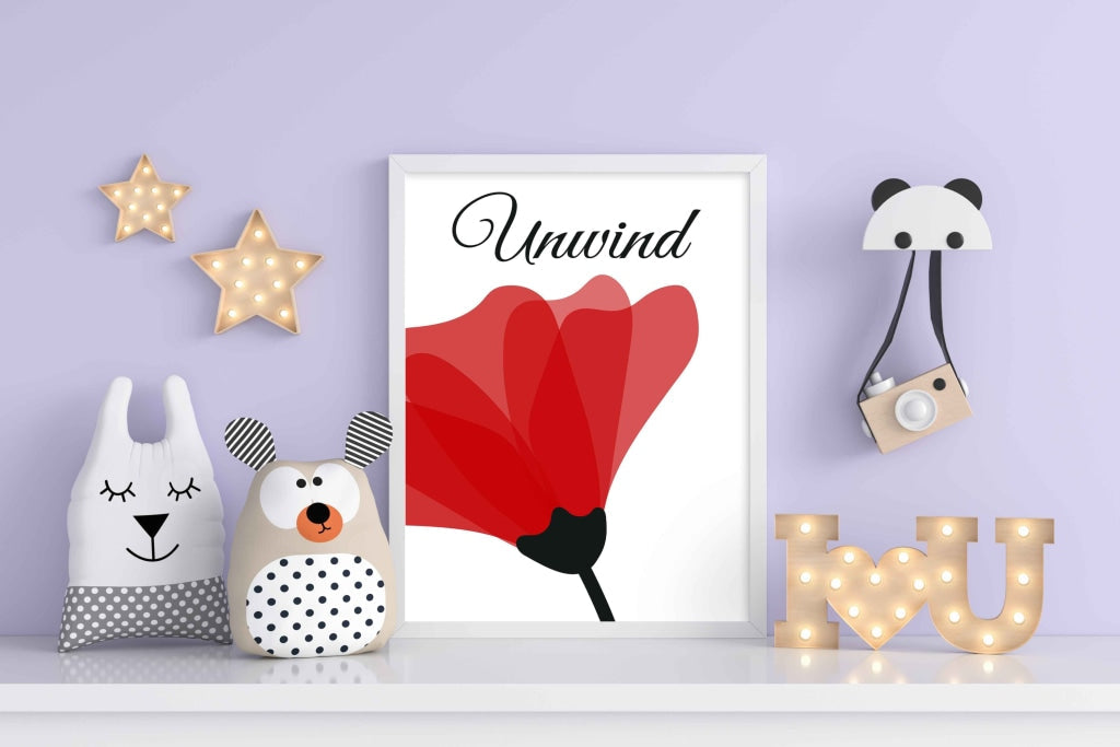 Ruby Red Floral Art Frame For Wall Decor- Funkydecors Xs / White Posters Prints & Visual Artwork