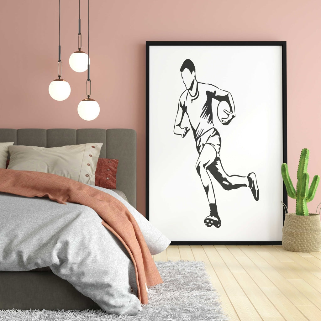 Rugby - Sports Art Frame For Wall Decor- Funkydecors Xs / Black Posters Prints &amp; Visual Artwork