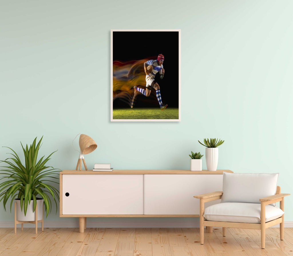 Rugby - Sports Art Frame For Wall Decor- Funkydecors Xs / White Posters Prints &amp; Visual Artwork