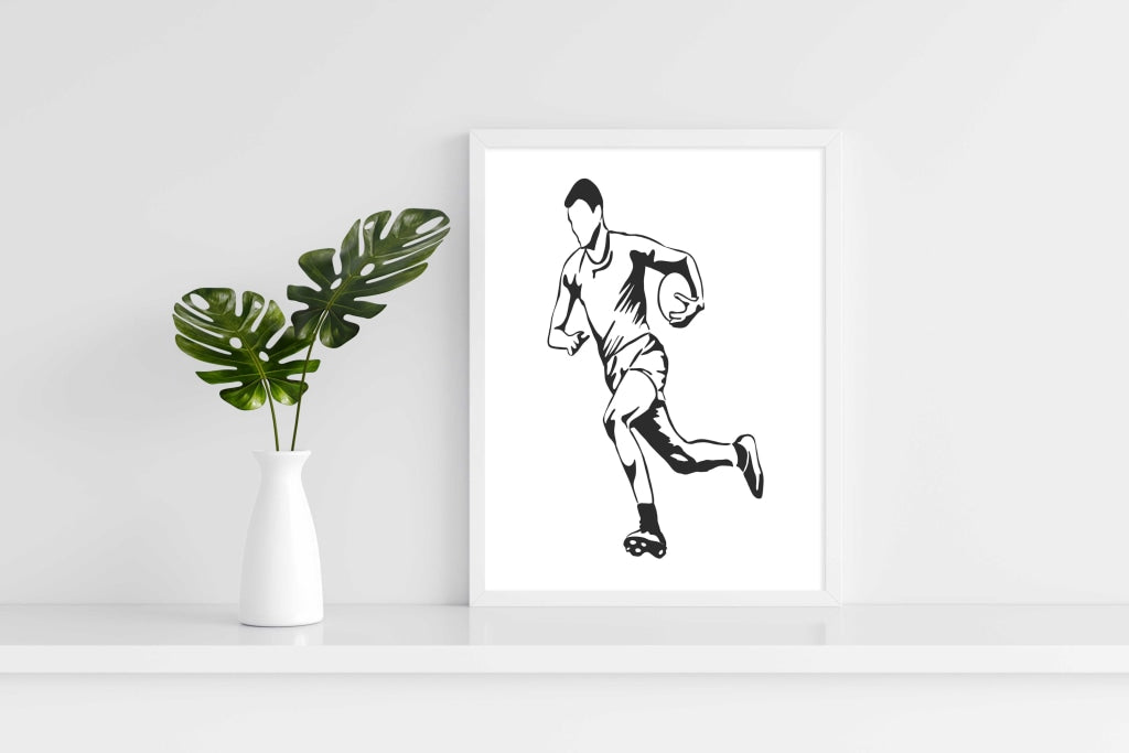 Rugby - Sports Art Frame For Wall Decor- Funkydecors Xs / White Posters Prints &amp; Visual Artwork