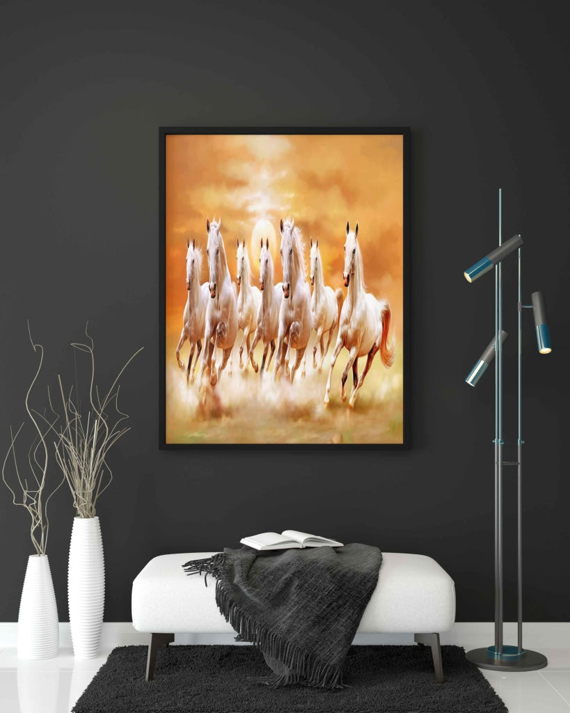 Running Horses - Animal Art Frame For Wall Decor- Funkydecors Xs / Black Posters Prints &amp; Visual