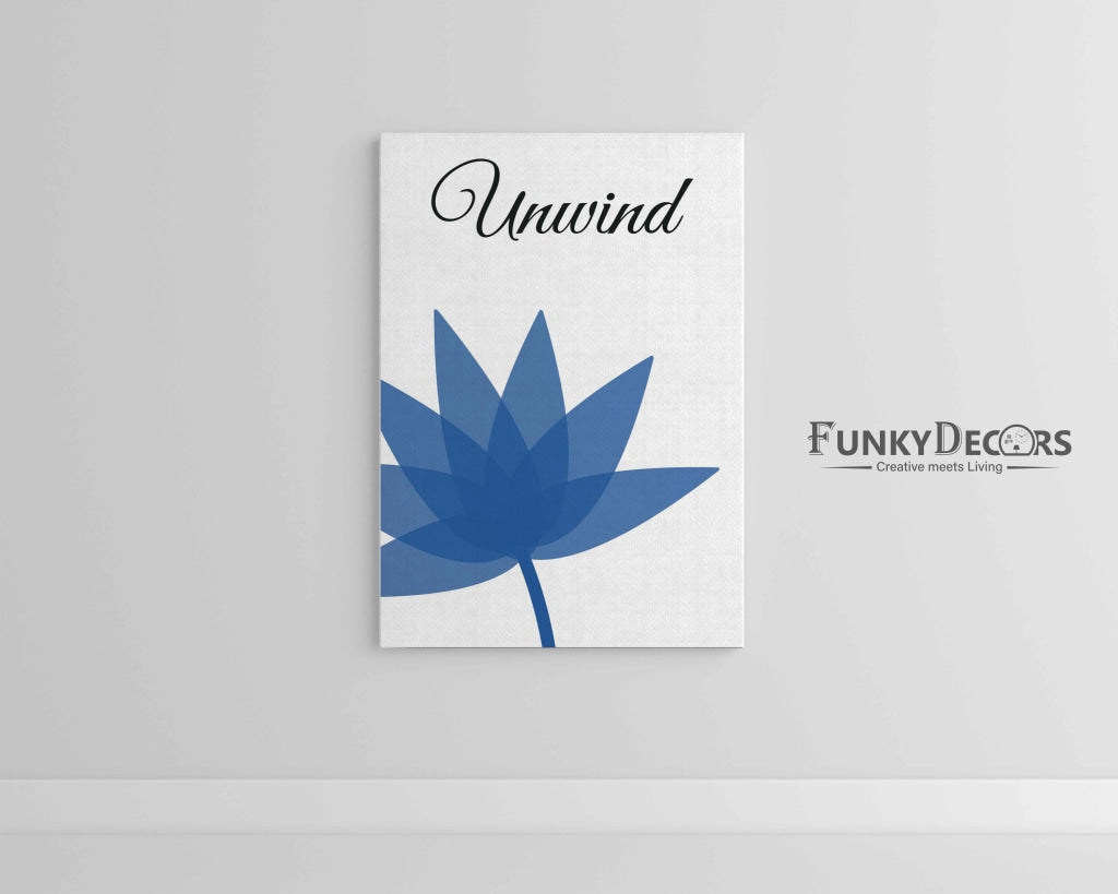 Saphire Blue Floral Art Frame For Wall Decor- Funkydecors Posters Prints & Visual Artwork