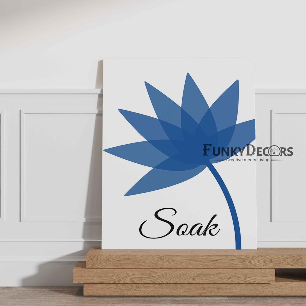Saphire Blue Floral Art Frame For Wall Decor- Funkydecors Posters Prints & Visual Artwork
