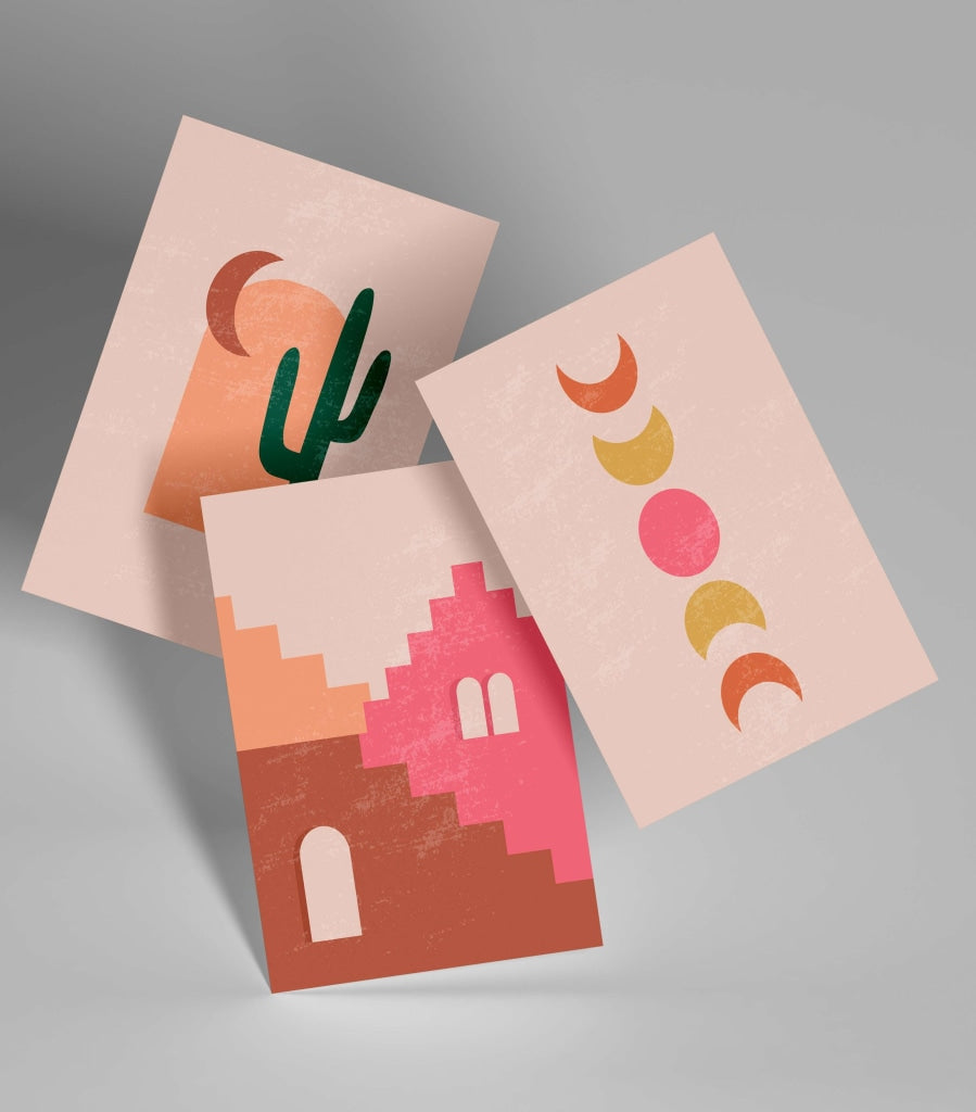 Shade Of Pink - Minimal 3 Panels Art Frame For Wall Decor- Funkydecors Xs / Roll Posters Prints &amp;