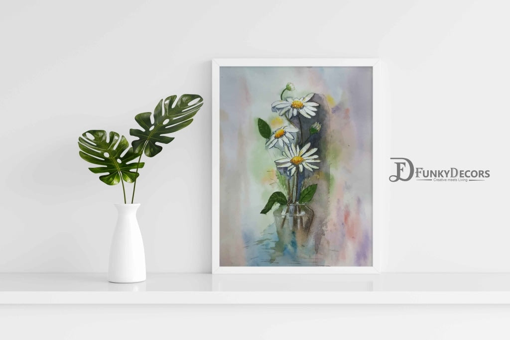 Shades Of Flower - Floral Art Frame For Wall Decor- Funkydecors Xs / White Posters Prints &amp; Visual