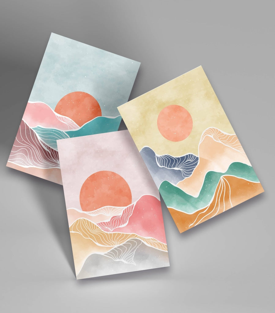 Shades Of Land - Minimal 3 Panels Art Frame For Wall Decor- Funkydecors Xs / Roll Posters Prints &