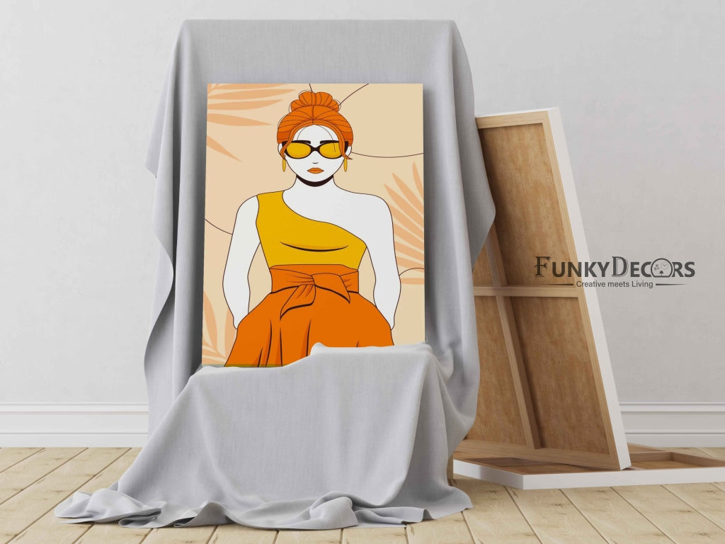 Shades Of Orange Portrait Art Frame For Wall Decor- Funkydecors Posters Prints & Visual Artwork