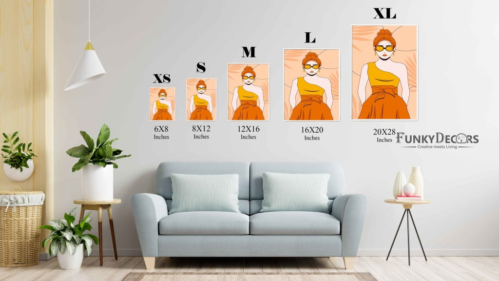 Shades Of Orange Portrait Art Frame For Wall Decor- Funkydecors Posters Prints & Visual Artwork