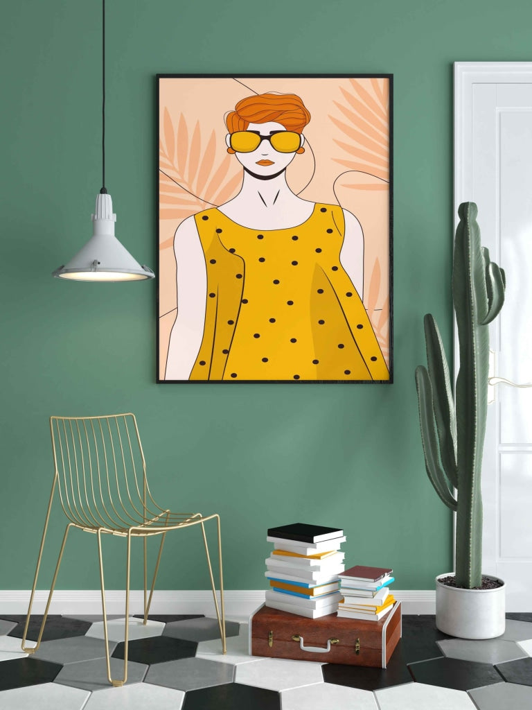 Shades Of Orange Portrait Art Frame For Wall Decor- Funkydecors Xs / Black Posters Prints & Visual