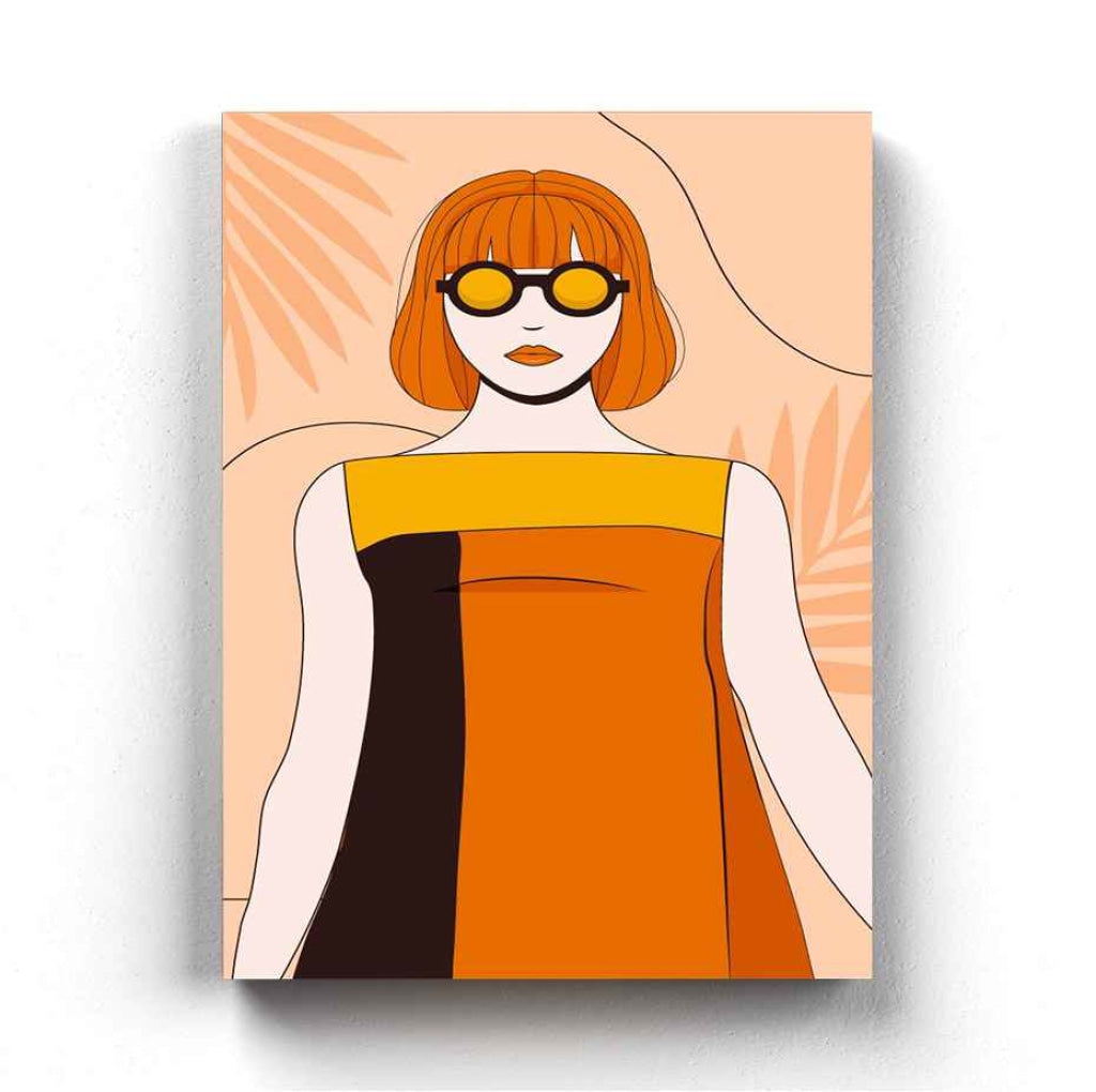Shades Of Orange Portrait Art Frame For Wall Decor- Funkydecors Xs / Canvas Posters Prints & Visual