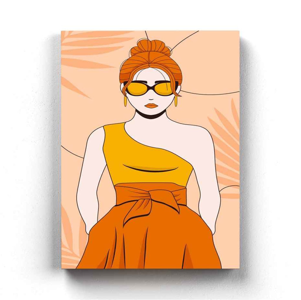 Shades Of Orange Portrait Art Frame For Wall Decor- Funkydecors Xs / Canvas Posters Prints & Visual