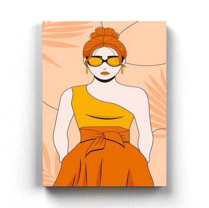 Shades Of Orange Portrait Art Frame For Wall Decor- Funkydecors Xs / Canvas Posters Prints & Visual