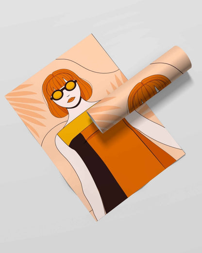 Shades Of Orange Portrait Art Frame For Wall Decor- Funkydecors Xs / Roll Posters Prints & Visual