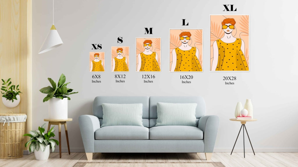 Shades Of Orange Portrait Art Frame For Wall Decor- Funkydecors Xs / Roll Posters Prints & Visual