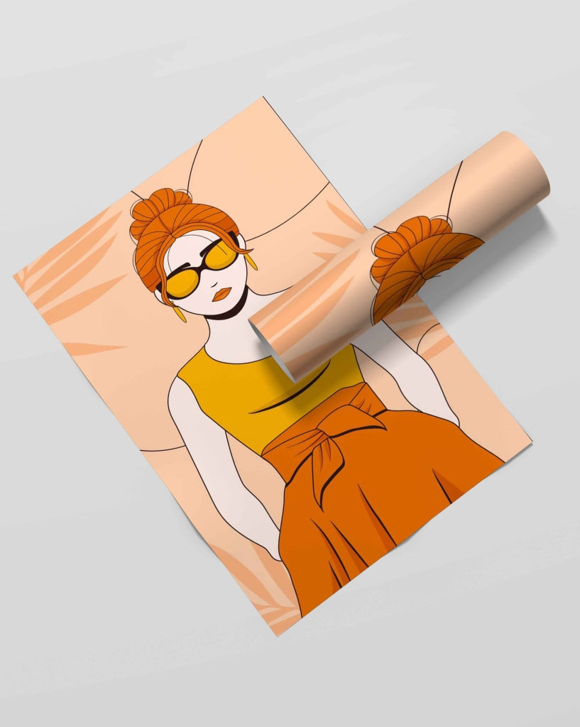 Shades Of Orange Portrait Art Frame For Wall Decor- Funkydecors Xs / Roll Posters Prints & Visual