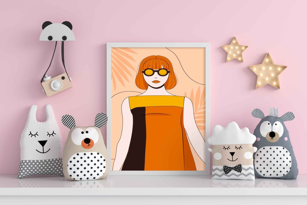 Shades Of Orange Portrait Art Frame For Wall Decor- Funkydecors Xs / White Posters Prints & Visual