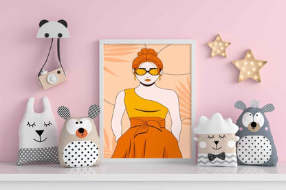 Shades Of Orange Portrait Art Frame For Wall Decor- Funkydecors Xs / White Posters Prints & Visual