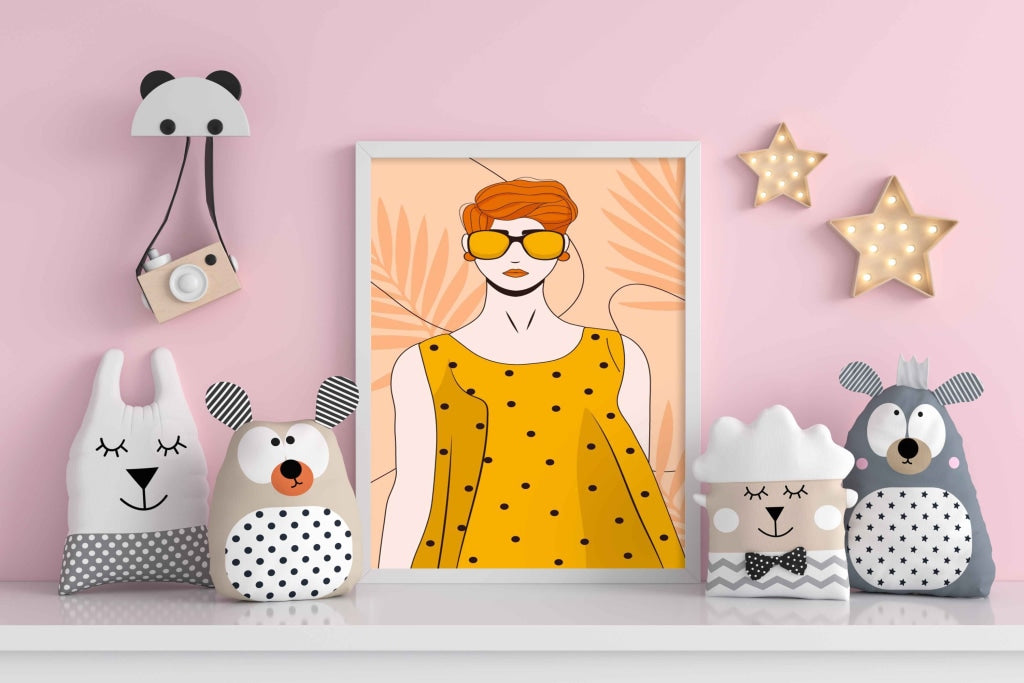 Shades Of Orange Portrait Art Frame For Wall Decor- Funkydecors Xs / White Posters Prints & Visual