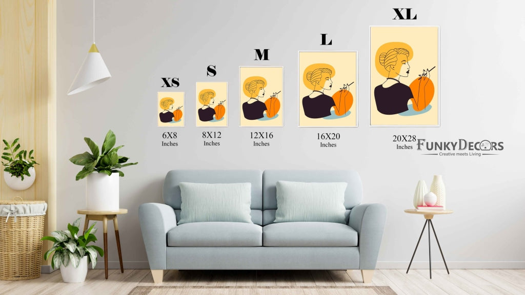 Shades Of Yellow Portrait Art Frame For Wall Decor- Funkydecors Posters Prints & Visual Artwork
