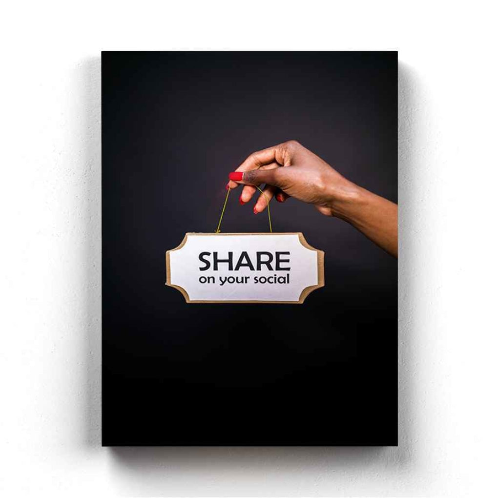 Share On Your Social - Business Art Frame For Wall Decor- Funkydecors Xs / Canvas Posters Prints &amp;