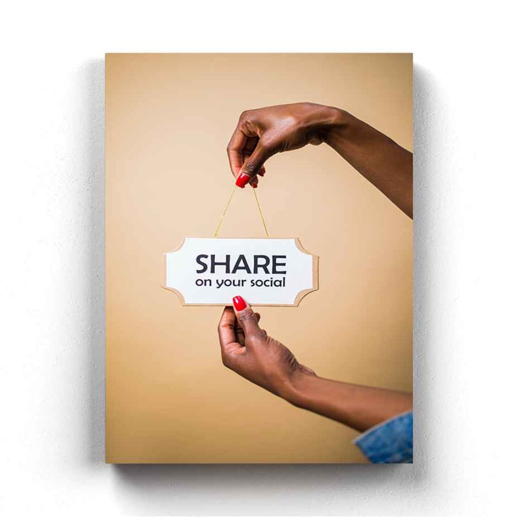 Share On Your Social - Business Art Frame For Wall Decor- Funkydecors Xs / Canvas Posters Prints &