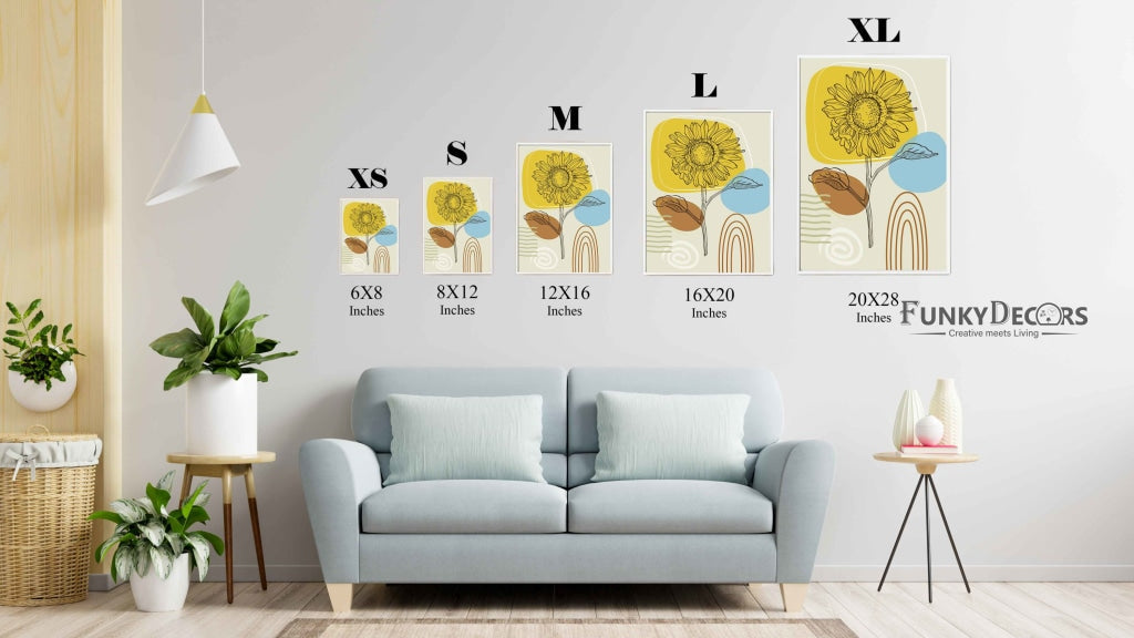 Shine Like Sunflower - Floral Art Frame For Wall Decor- Funkydecors Posters Prints & Visual Artwork