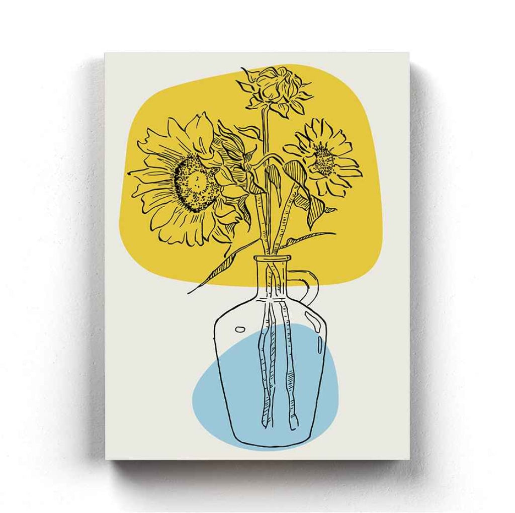 Shine Like Sunflower - Floral Art Frame For Wall Decor- Funkydecors Xs / Canvas Posters Prints &