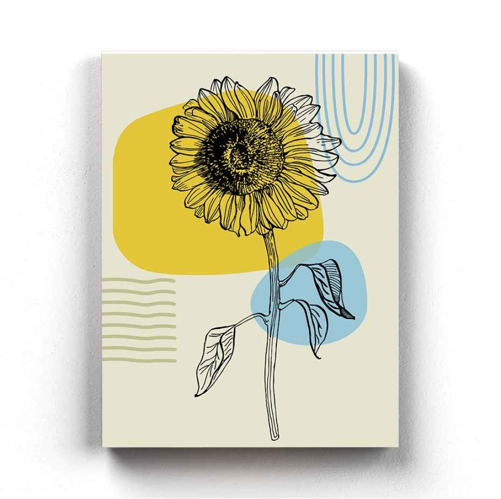 Shine Like Sunflower - Floral Art Frame For Wall Decor- Funkydecors Xs / Canvas Posters Prints &