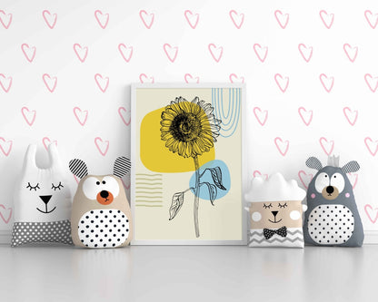 Shine Like Sunflower - Floral Art Frame For Wall Decor- Funkydecors Xs / White Posters Prints &