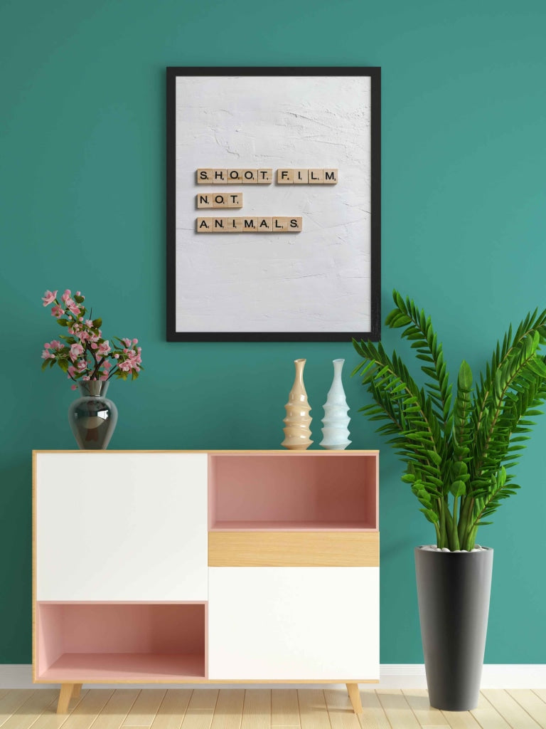 Shoot Films Not Animals - Quotes Art Frame For Wall Decor- Funkydecors Xs / Black Posters Prints &amp;