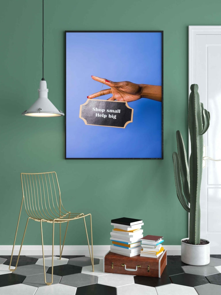Shop Small Help Big - Business Art Frame For Wall Decor- Funkydecors Xs / Black Posters Prints &