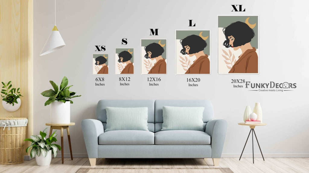Side Face Women Portrait Art Frame For Wall Decor- Funkydecors Posters Prints & Visual Artwork