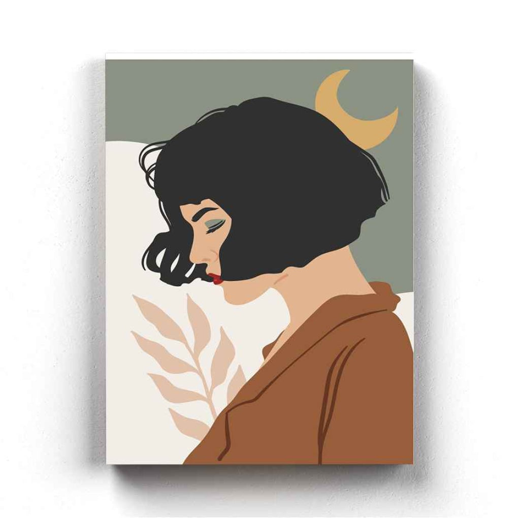 Side Face Women Portrait Art Frame For Wall Decor- Funkydecors Xs / Canvas Posters Prints & Visual