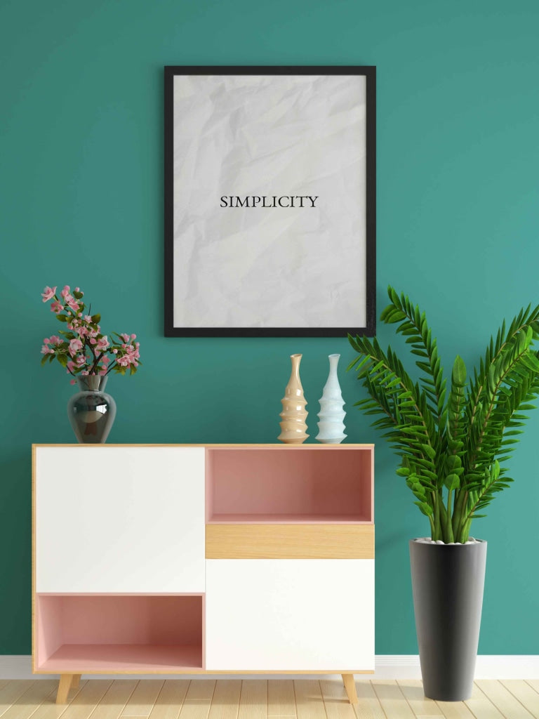 Simplicity - Quotes Art Frame For Wall Decor- Funkydecors Xs / Black Posters Prints &amp; Visual Artwork