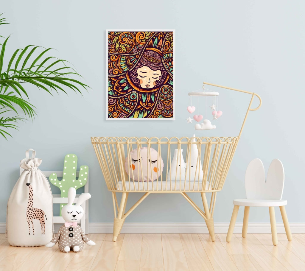 Sleeping Beauty - Mandala Art Frame For Wall Decor- Funkydecors Xs / White Posters Prints &amp; Visual