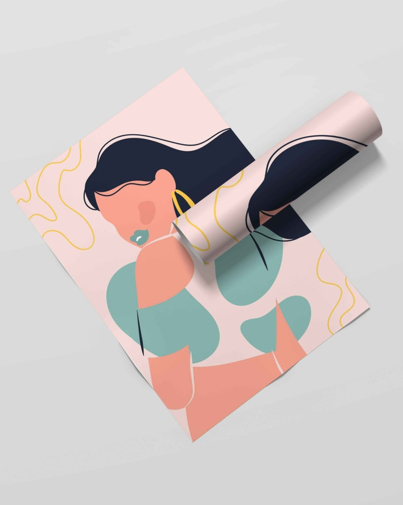 Smooth And Steady Women Portrait Art Frame For Wall Decor- Funkydecors Xs / Roll Posters Prints &