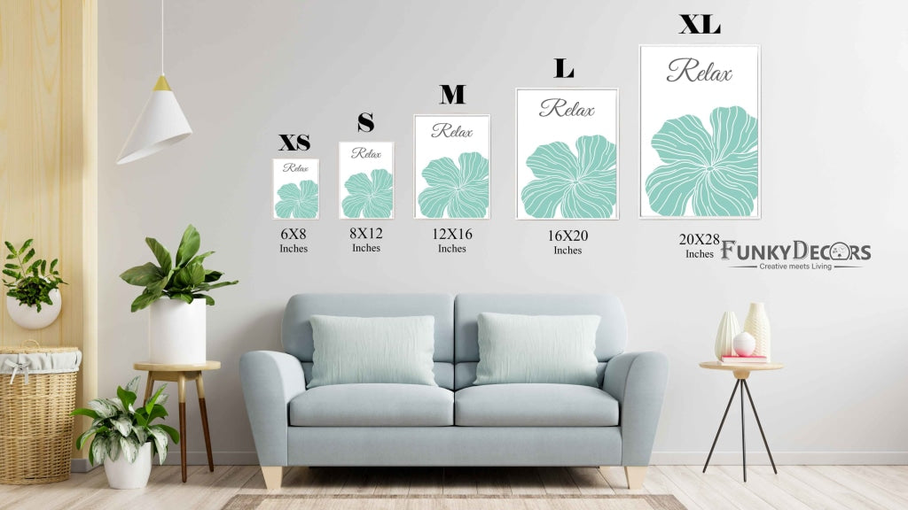 Soothing Blue Floral Art Frame For Wall Decor- Funkydecors Posters Prints & Visual Artwork